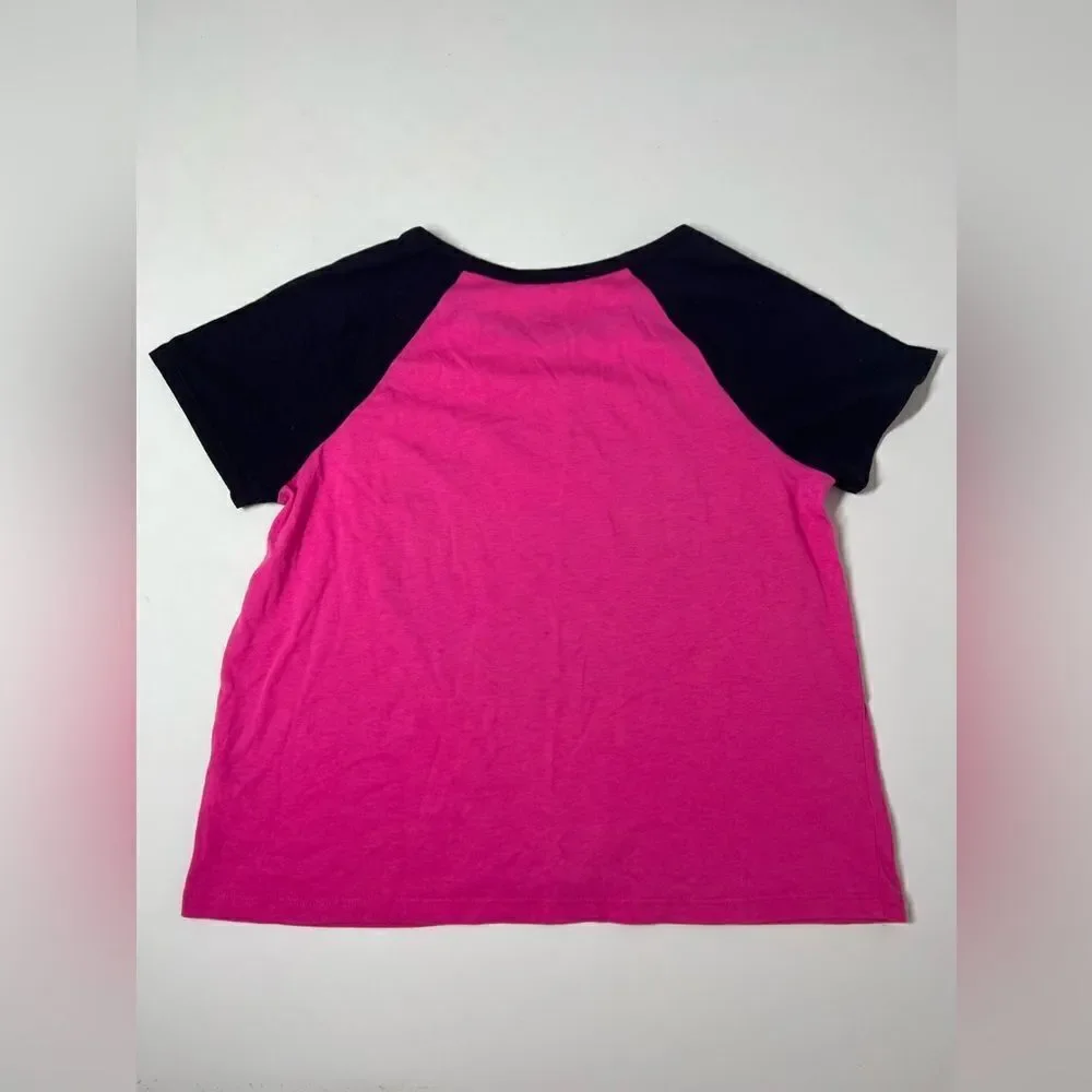 Justice Girl's Short Sleeve Graphic T-Shirt Size L 12-14 Pink Black